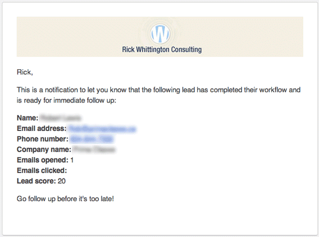 RWC Follow-up Email Notification